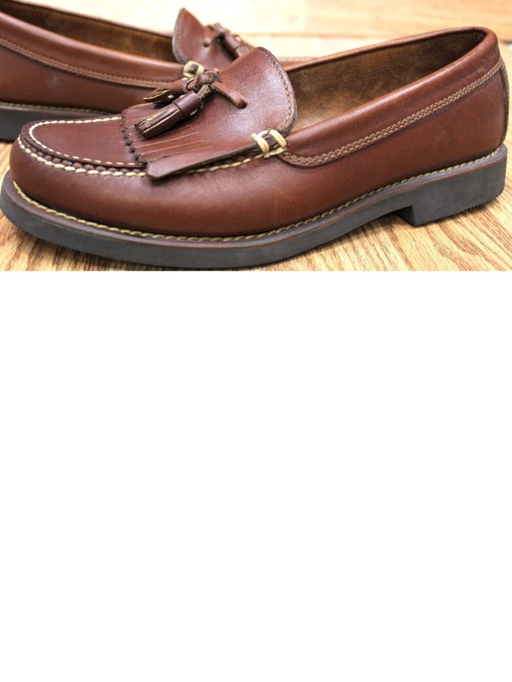 VTG POLO SPORT RALPH LAUREN Mens LEATHER TASSLE LOAFERS BROWN Sz 9 D